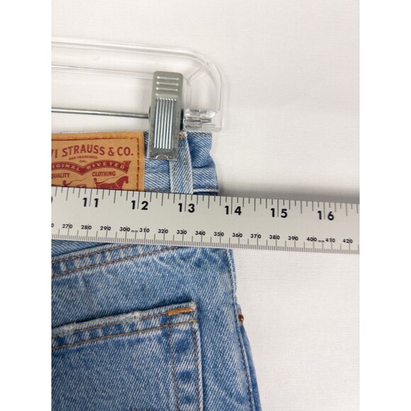 Levis 501 Jeans Womens 25x26 Light Wash Distressed High Rise Red Tab Straight - Picture 6 of 9